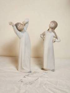 lot 44 image: LLadro Figures  Boy Awakening Matte & Girl Stretching Matte