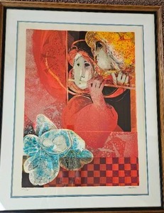 Alvar Suñol Sonata Rouge Lithograph, signed & numbered