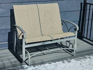 lot 56 image: Contemporary Scrolled Porch Glider