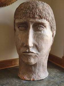lot 112 image: Large Clay Art Pottery Head Study