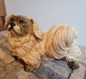 lot 124 image: Sweet Life Size Ceramic Pekingese Dog Statue
