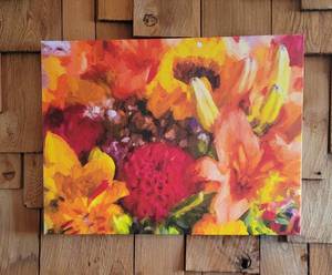 lot 116 image: Spring Floral Bouquet Canvas Print  24 x 18
