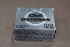 lot 140 image: 20 Liberty Civil Defense .45 ACP 78 Gr HP Ammo