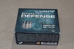 lot 148 image: 20 Liberty Civil Defense .45 ACP P 78 Gr Ammo