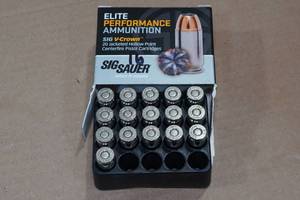 lot 176 image: 16 Sig Sauer V-Crown 9mm 147 Gr JHP Ammo