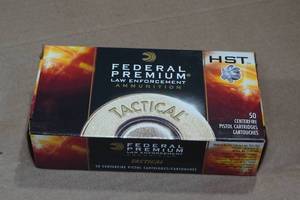 lot 181 image: 50 Federal LE Tactical 9mm Luger P 147 Gr HST Ammo