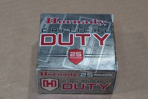 lot 184 image: 25 Hornady Critical Duty 9mm Luger P 135 Gr FlexLock Ammo
