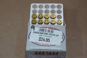 lot 188 image: 9 Corbon 9mm P 125 Gr JHP Ammo