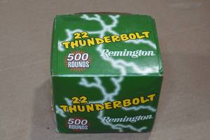 lot 224 image: 500 Remington 22 Thunderbolt .22 LR 40 Gr LRN Ammo