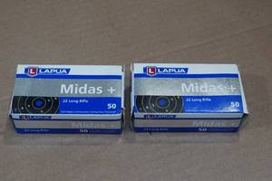 lot 228 image: 100 Lapua Midas  .22 LR 40 Gr RN Ammo
