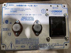 lot 27 image: Condor Power Supplies HBB15-1.5-A