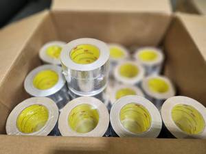 lot 30 image: Bulk Lot of 18 Rolls 3M Foil Adhesive Tape, 4 Inch Wide