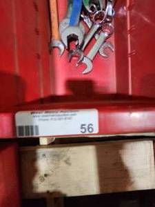 lot 56 image: Collection of Mixed Brand Wrenches in Red Bin