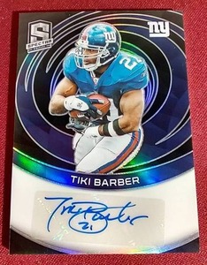 lot 5 image: 2023 Spectra Tiki Barber Autograph Card - #d199
