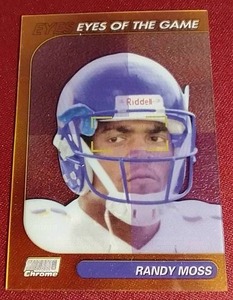 lot 23 image: Cool 1999 Stadium Club Chrome Randy Moss Acetate Insert Card
