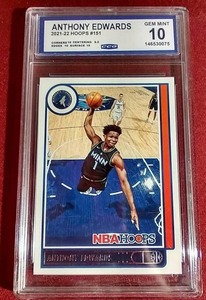 lot 35 image: 2021-22 Hoops Anthony Edwards Card - CCG 10