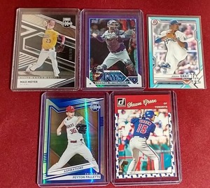 lot 36 image: (5) Numbered Baseball Cards