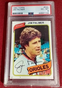 lot 49 image: 1980 Topps Jim Palmer Card - PSA 6