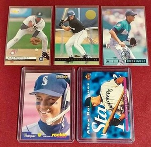 lot 51 image: (5) Alex Rodriguez ProspectRookie Cards