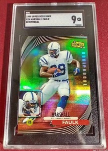 lot 60 image: 1999 Ionix Marshall Faulk Card - SGC 9