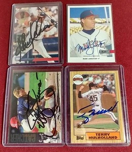 lot 69 image: (4) Autographed Baseball Cards