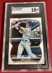 lot 72 image: 2023 Bowman Max Clark 1st Bowman Card - SGC 10