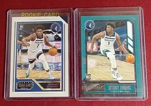lot 78 image: (2) Anthony Edwards Rookie Cards