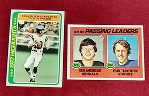 lot 84 image: (2) Fran Tarkenton Cards