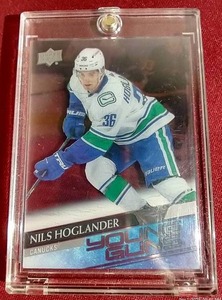 lot 94 image: 2020-21 Upper Deck Nils Hoglander Clear Cut Young Guns Rookie Card