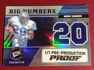 lot 97 image: Leaf Press Pass Premium Barry Sanders 1of1 Card