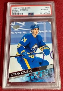 lot 114 image: 2020 Upper Deck Dylan Cozens French Young Guns Rookie Card - PSA 10