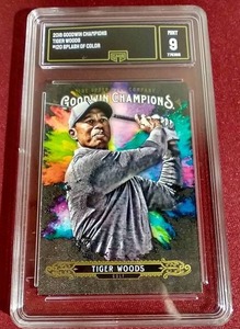 lot 117 image: 2018 Goodwin Champions Tiger Woods Card - GMA 9