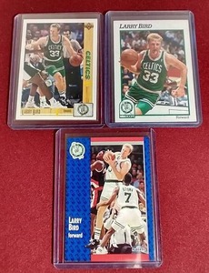 lot 120 image: (3) Larry Bird Cards