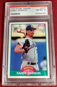 lot 125 image: 1989 Score Randy Johnson Rookie Card - PSA 8