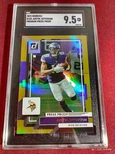 lot 135 image: 2022 Donruss Press Proof Premium Justin Jefferson - SGC 9.5