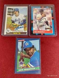 lot 146 image: (3) Vintage Autographed Baseball Cards