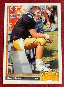 lot 151 image: 1991 Upper Deck Brett Favre Rookie Card