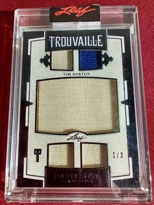 AWESOME 2020-21 Leaf Superlative Tim Horton Game-Used Jersey Card - #d/3!