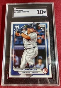 lot 182 image: 2024 Bowman Jasson Dominguez Rookie Card - SGC 10