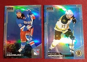 lot 194 image: (2) 2020-21 O-Pee-Chee Platinum Numbered Refractor Cards
