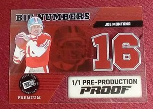 lot 208 image: Leaf Press Pass Premium Joe Montana 1-of-1 Card