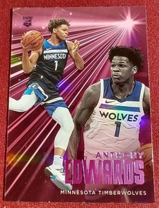 lot 217 image: 2020-21 Chronicles Essentials Anthony Edwards Pink Rookie Card
