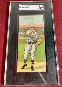 lot 219 image: Awesome 1911 T201 Hans Lobert  Earl Moore Card