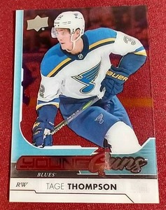 lot 225 image: 2017-18 Upper Deck Tage Thompson Young Guns Clear Cut Rookie Card