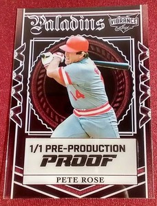 lot 232 image: Leaf Vibrance Pete Rose 1-of-1 Pre-Production Proof Card