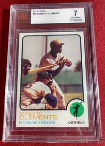lot 234 image: 1973 Topps Roberto Clemente Card - BVG 7