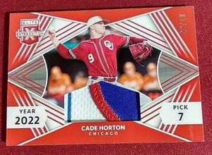 lot 247 image: 2022 Elite Extra Edition Cade Horton Jersey Prospect Card - #d49