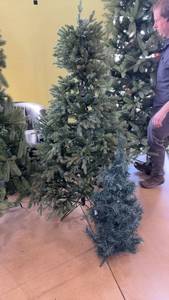 lot 49 image: Set of Two Artificial Christmas Trees - 5.5ft and 3ft