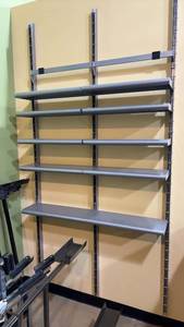 lot 36 image: OPTO Wall Mount Shelving System with 8ft Uprights and Steel Shelves