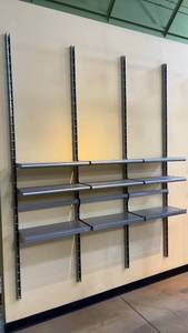 lot 37 image: Durable Steel OPTO Wall Mount Shelving System with Adjustable Uprights